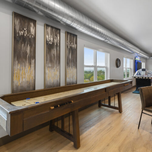 recreation room with shuffleboard