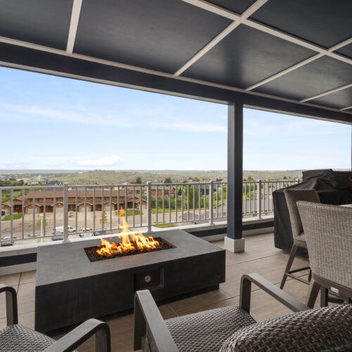 rooftop lounge with fire pit