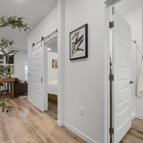 alcove studio with sliding door